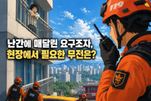 난간에 매달린 요구조자, 현장에서 필요한 무전은?
